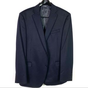 100% Cashmere Sports Coat Saks 5th Avenue Navy Blue Single Breasted Slim Fit EUC